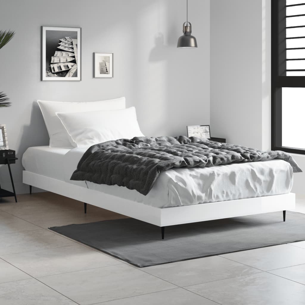 Cadre de lit sans matelas blanc brillant 90x200 cm - XIOS