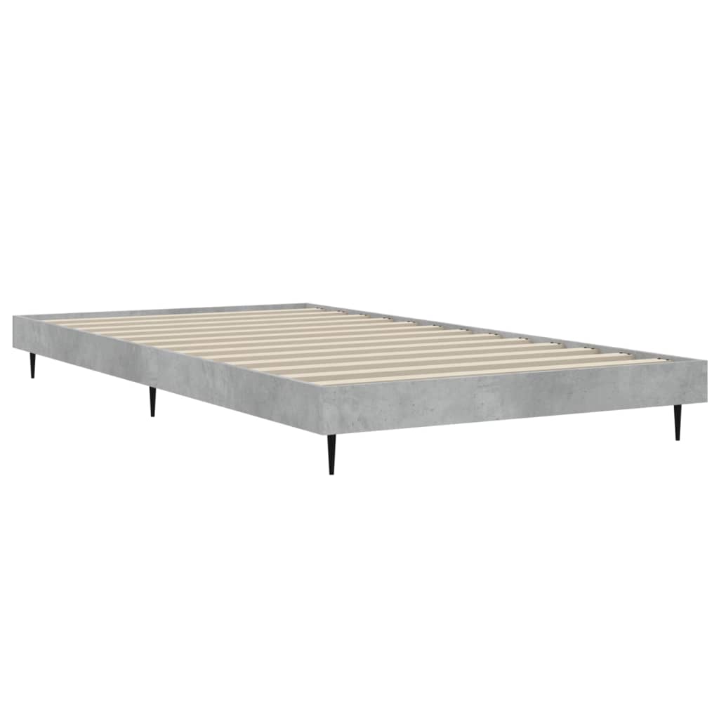 Cadre de lit sans matelas gris béton 90x200 cm - XIOS