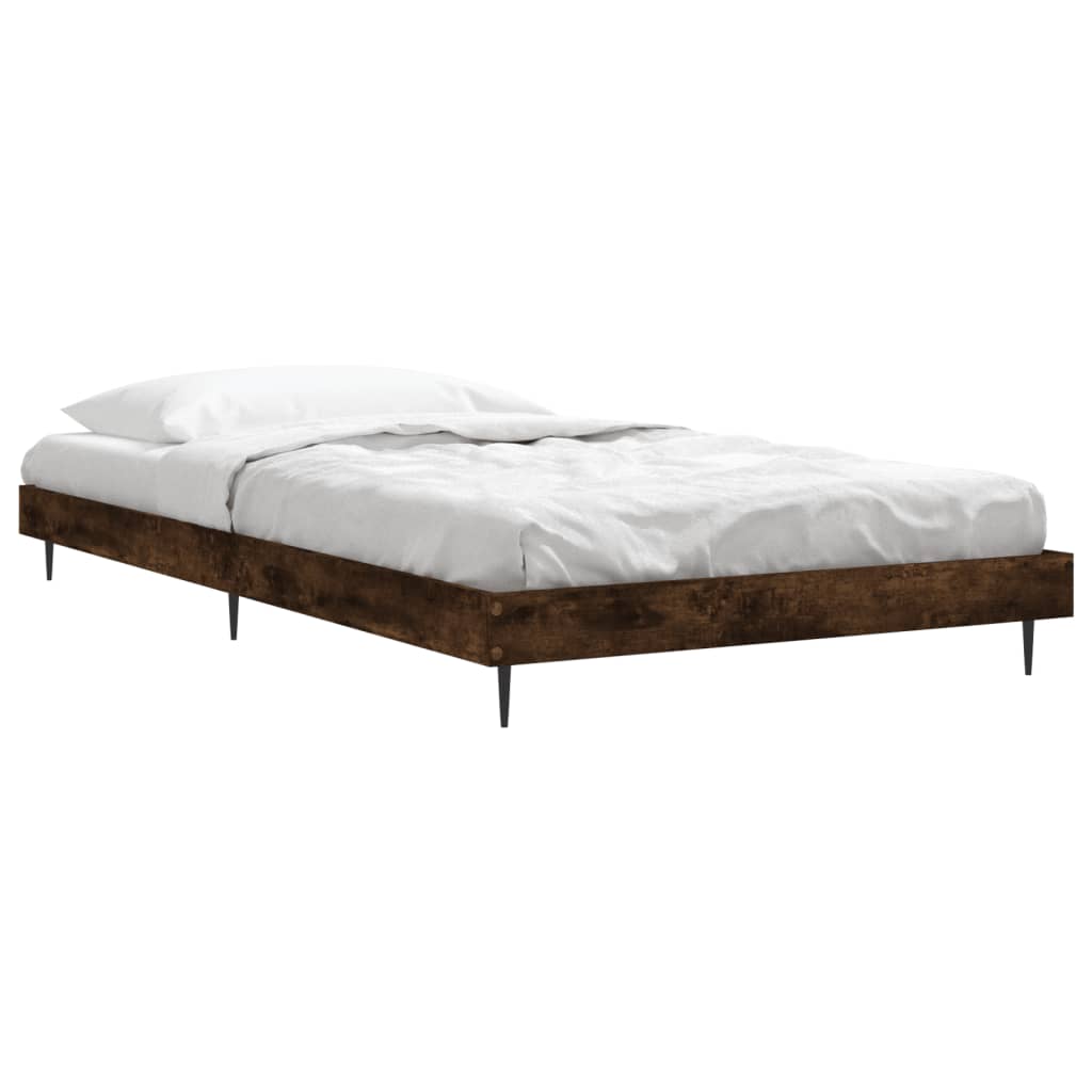 Cadre de lit sans matelas chêne fumé 90x200cm bois d'ingénierie - XIOS
