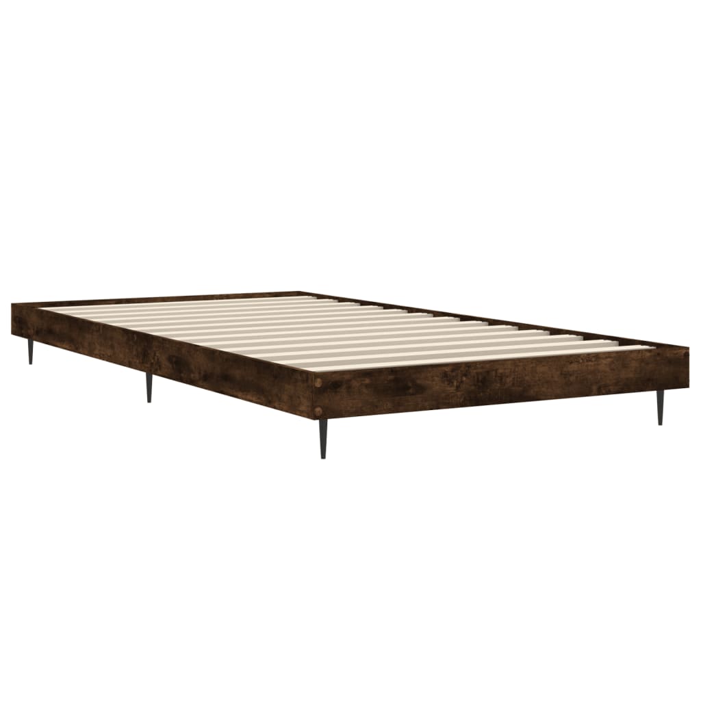 Cadre de lit sans matelas chêne fumé 90x200cm bois d'ingénierie - XIOS