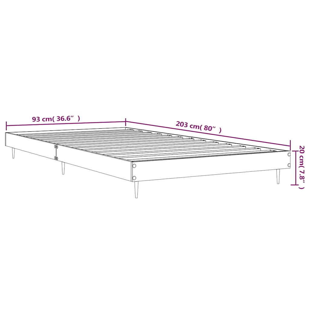 Cadre de lit sans matelas sonoma gris 90x200 cm - XIOS