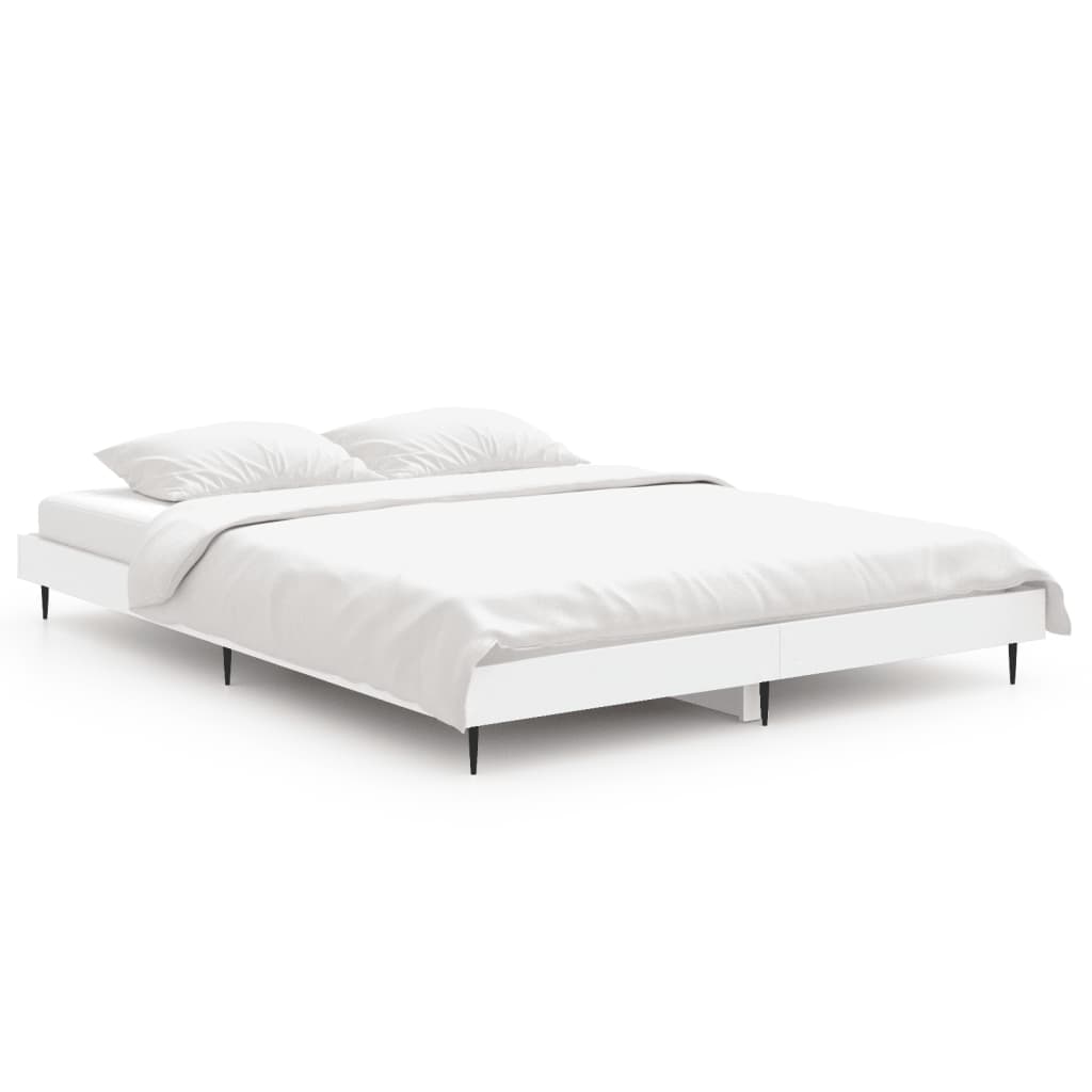 Cadre de lit sans matelas blanc 140x190 cm bois d'ingénierie - XIOS