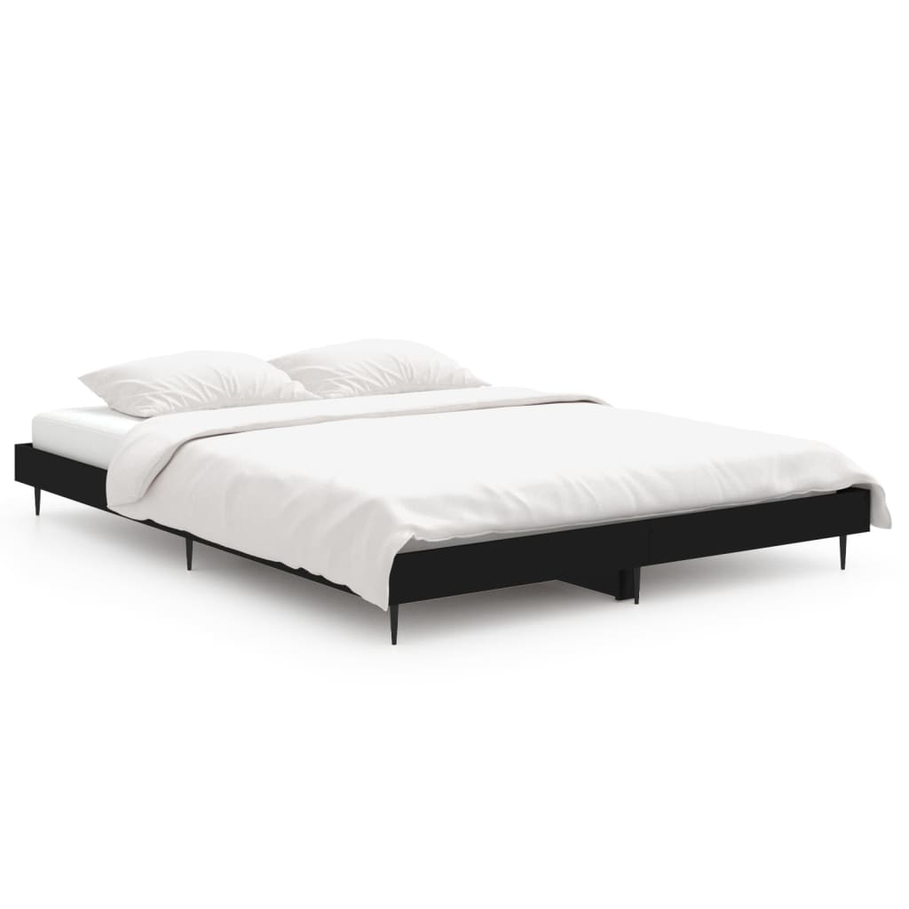 Cadre de lit sans matelas noir 140x190 cm bois d'ingénierie - XIOS