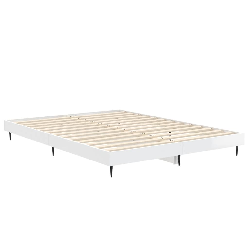 Cadre de lit sans matelas blanc brillant 140x190 cm - XIOS