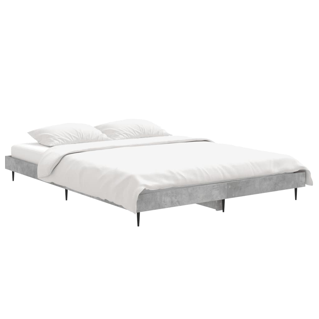 Cadre de lit sans matelas gris béton 140x190 cm - XIOS