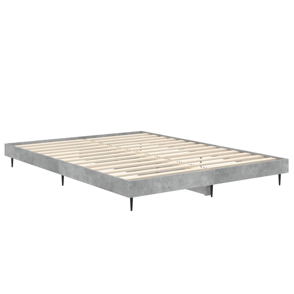 Cadre de lit sans matelas gris béton 140x190 cm - XIOS