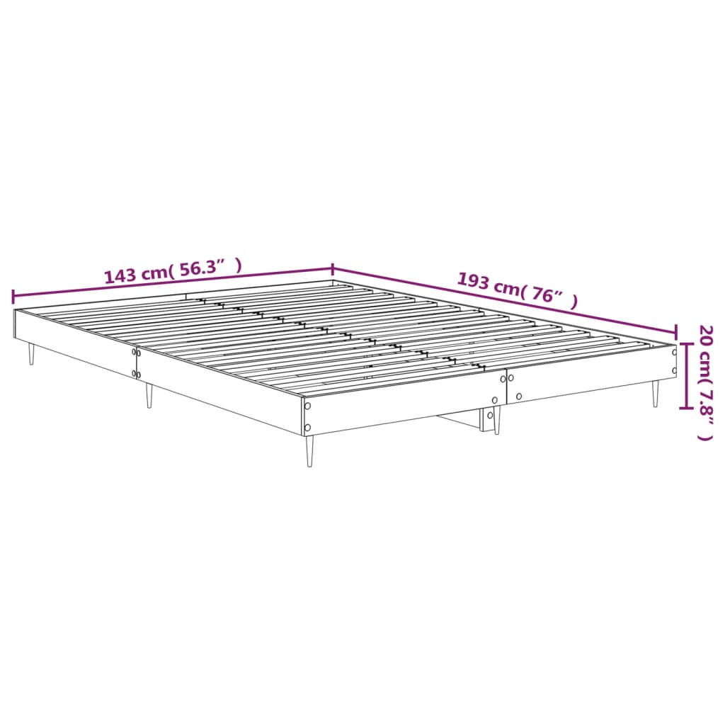 Cadre de lit sans matelas sonoma gris 140x190 cm - XIOS