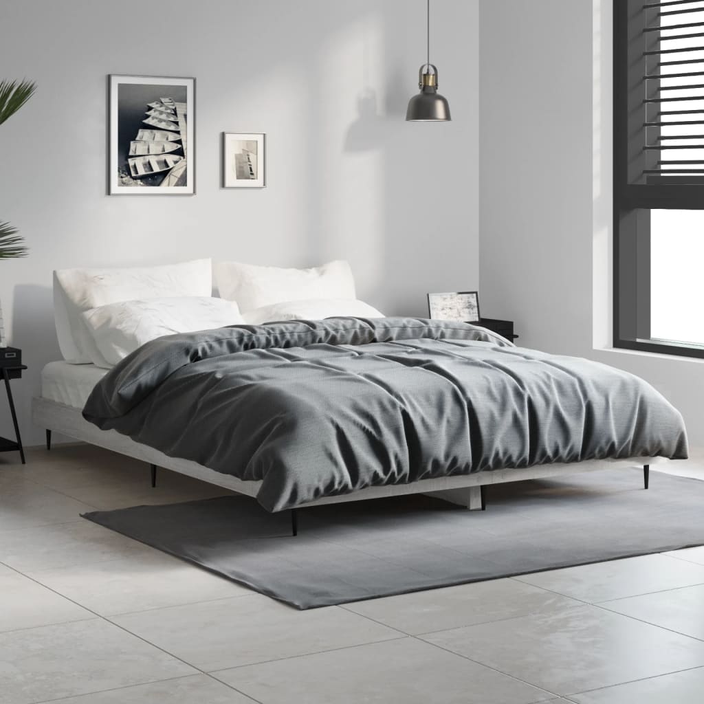 Cadre de lit sans matelas sonoma gris 140x190 cm - XIOS