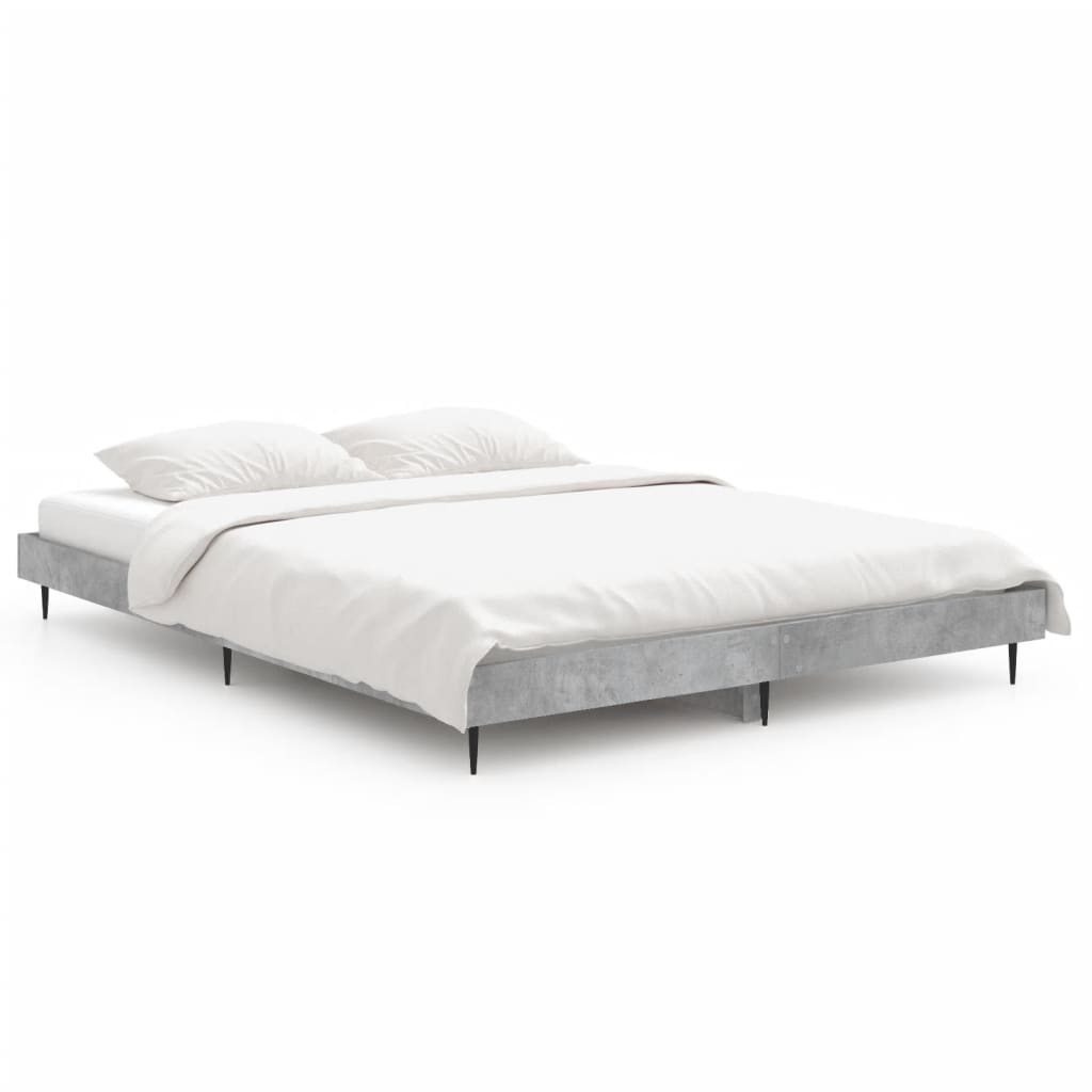 Cadre de lit sans matelas gris béton 135x190 cm - XIOS