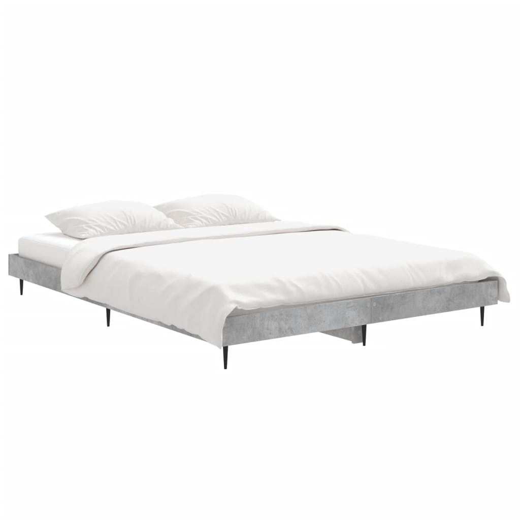 Cadre de lit sans matelas gris béton 135x190 cm - XIOS