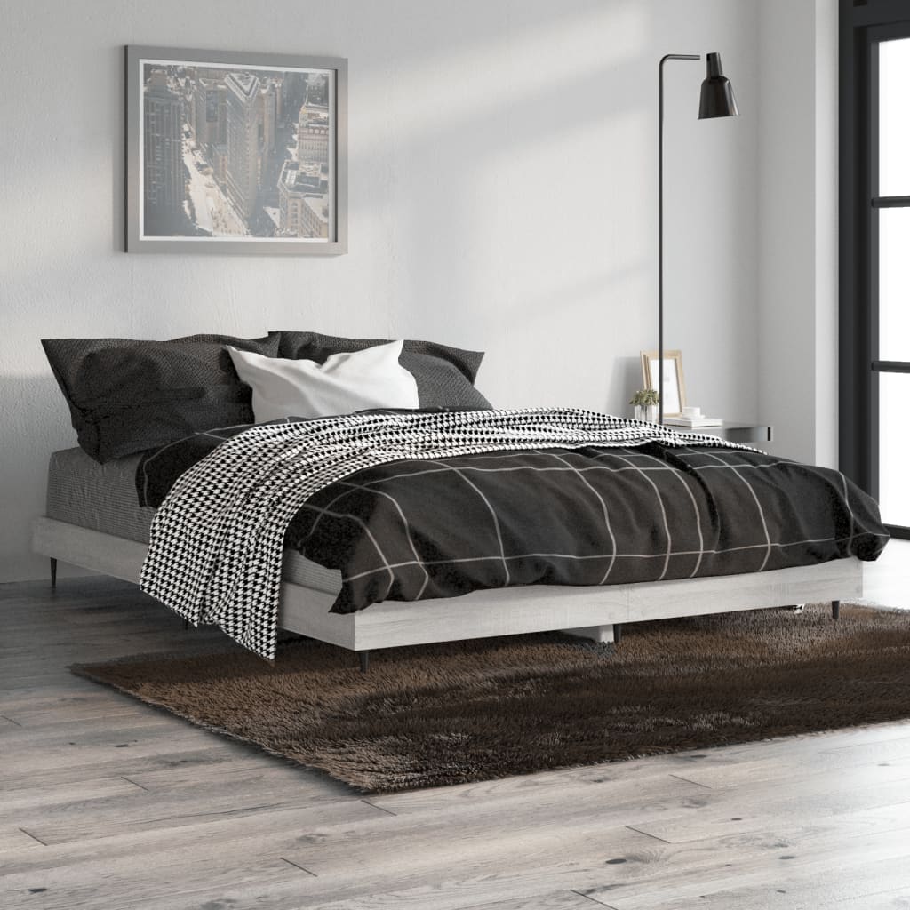 Cadre de lit sans matelas sonoma gris 135x190 cm - XIOS