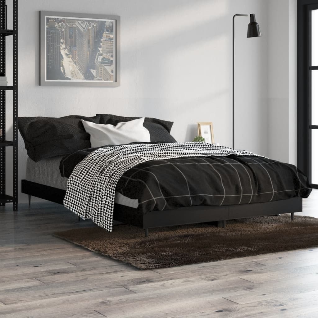 Cadre de lit sans matelas noir 120x190 cm bois d'ingénierie - XIOS