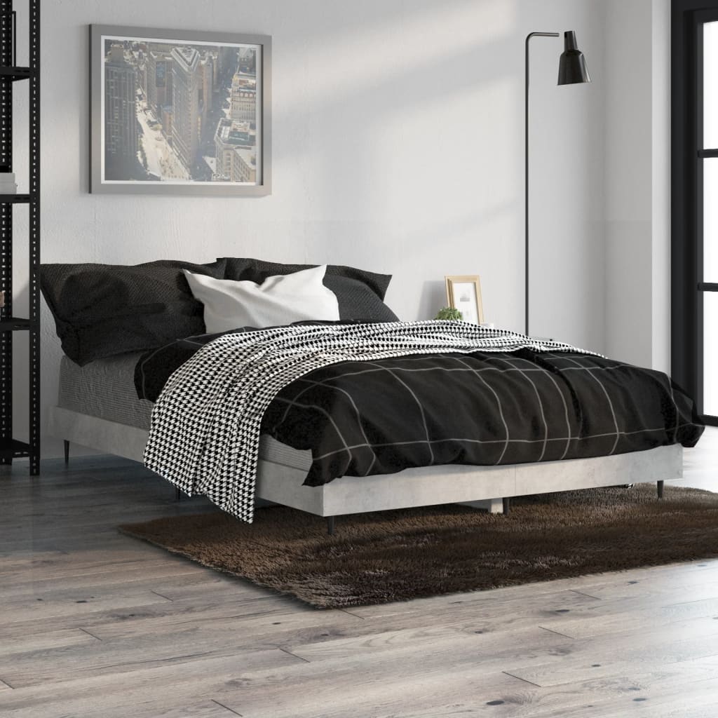 Cadre de lit sans matelas gris béton 120x190 cm - XIOS