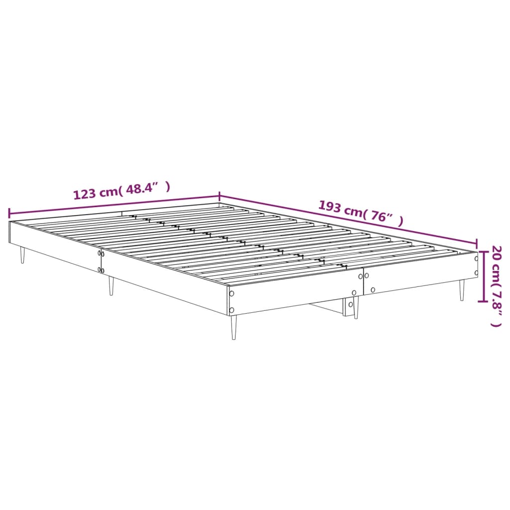 Cadre de lit sans matelas sonoma gris 120x190 cm - XIOS