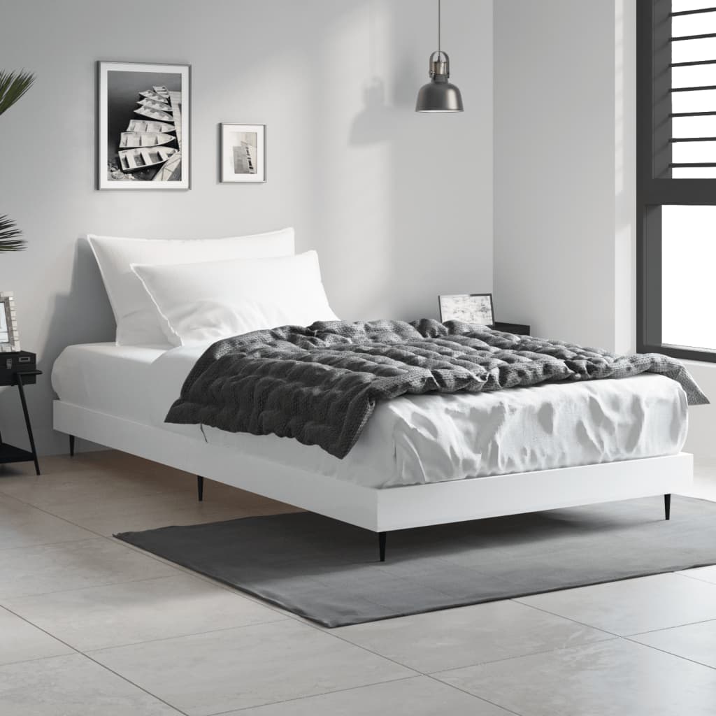 Cadre de lit sans matelas blanc 90x190 cm bois d'ingénierie - XIOS