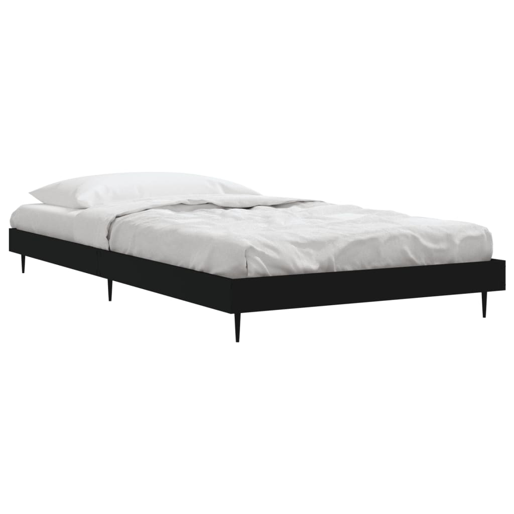 Cadre de lit sans matelas noir 90x190 cm bois ingénierie - XIOS