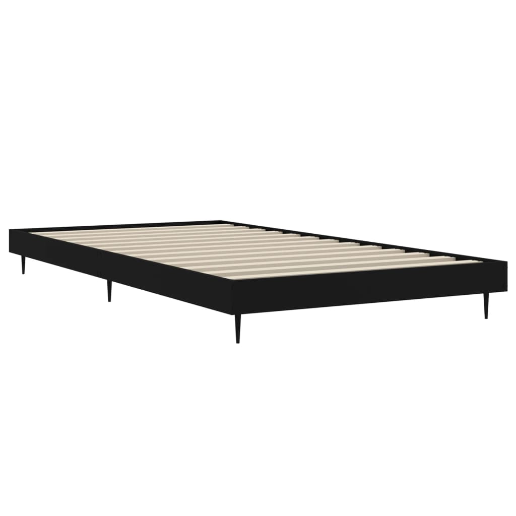 Cadre de lit sans matelas noir 90x190 cm bois ingénierie - XIOS