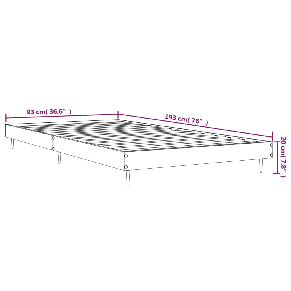 Cadre de lit sans matelas sonoma gris 90x190 cm - XIOS