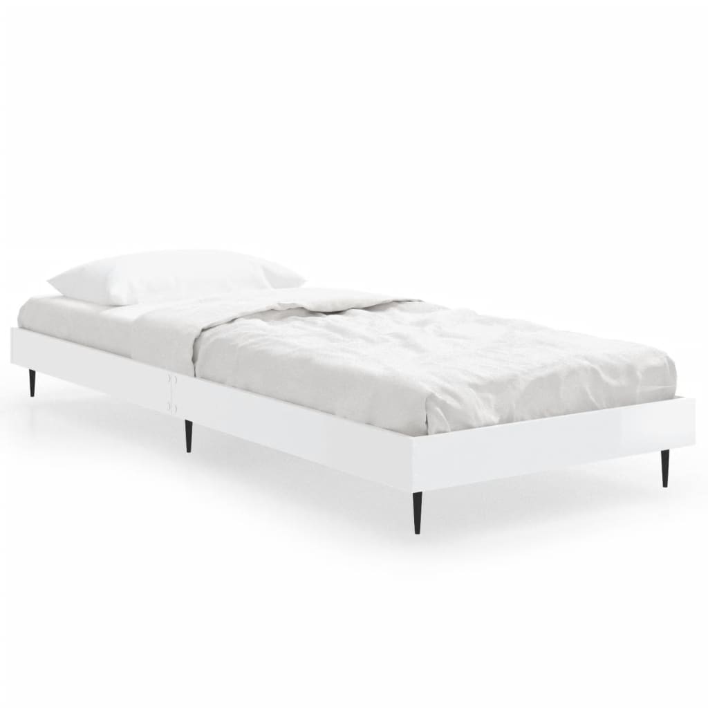 Cadre de lit sans matelas blanc brillant 75x190 cm - XIOS