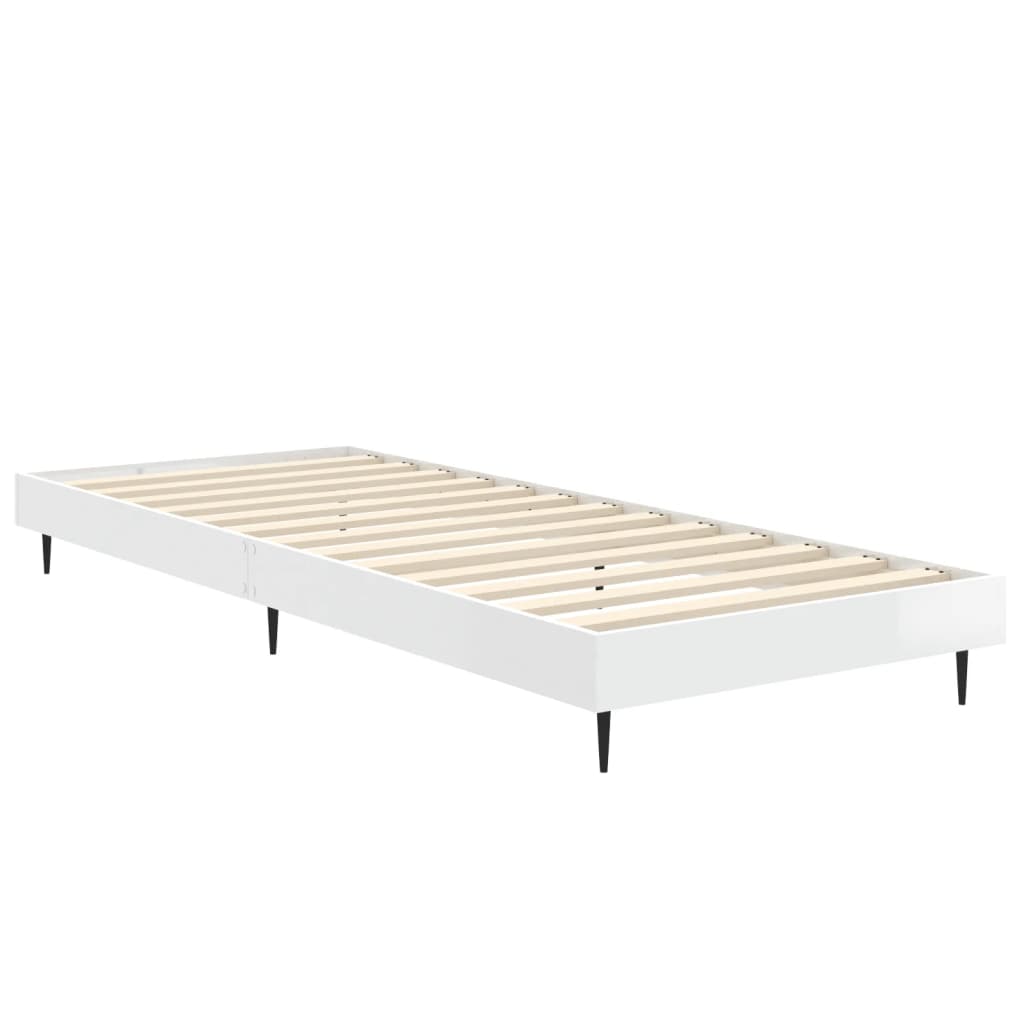 Cadre de lit sans matelas blanc brillant 75x190 cm - XIOS