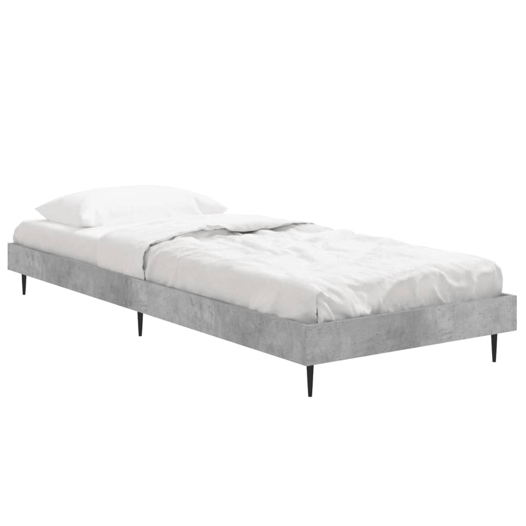 Cadre de lit sans matelas gris béton 75x190 cm - XIOS