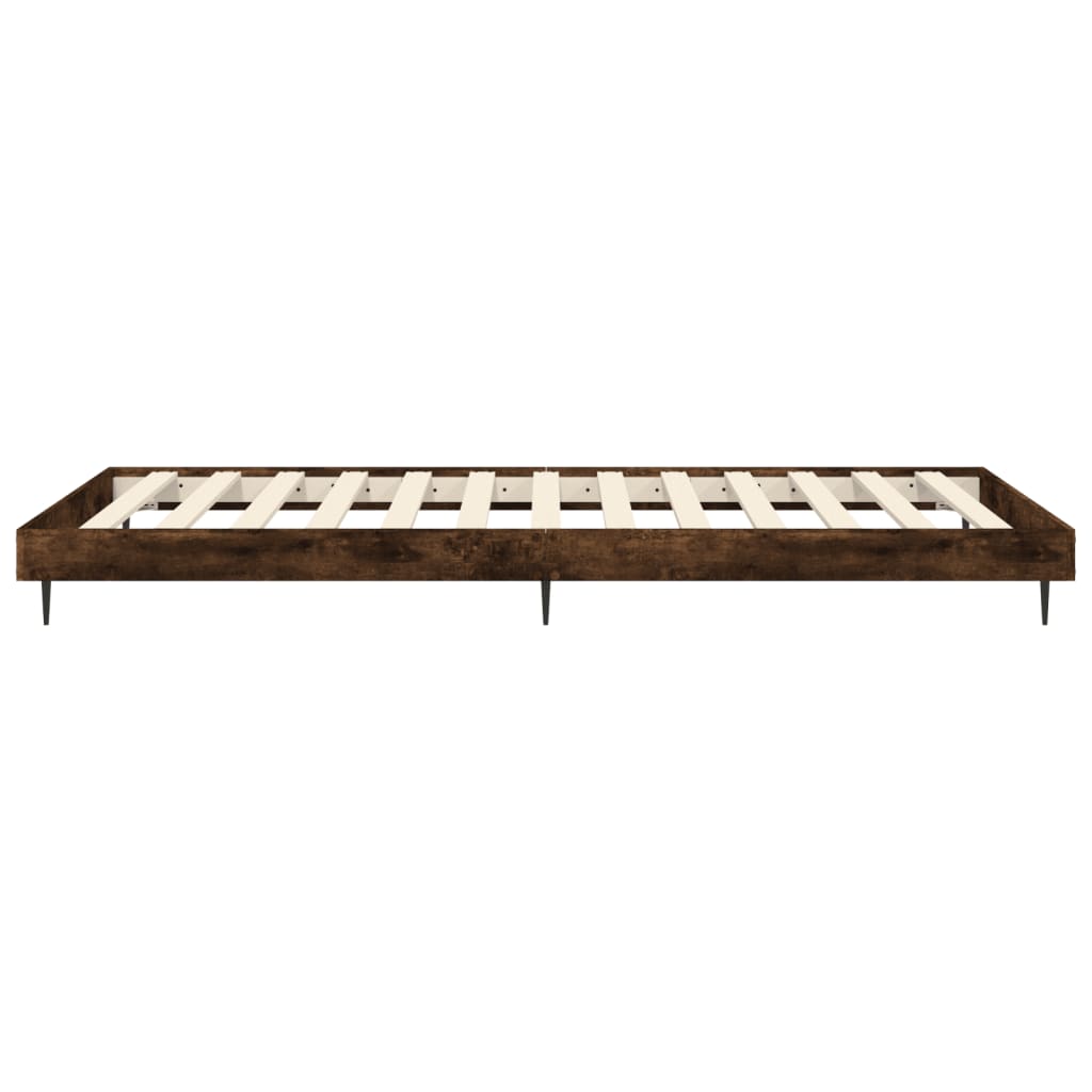 Cadre de lit sans matelas chêne fumé 75x190cm bois d'ingénierie - XIOS