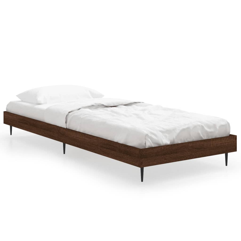 Cadre de lit sans matelas chêne marron 75x190cm bois ingénierie - XIOS
