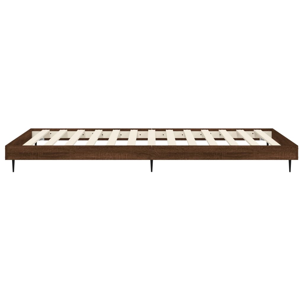 Cadre de lit sans matelas chêne marron 75x190cm bois ingénierie - XIOS