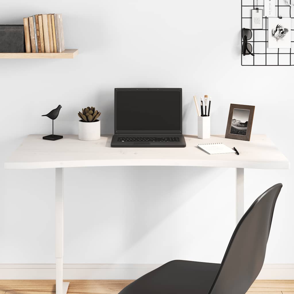 Dessus de bureau blanc 100x60x2,5 cm bois massif de pin - XIOS