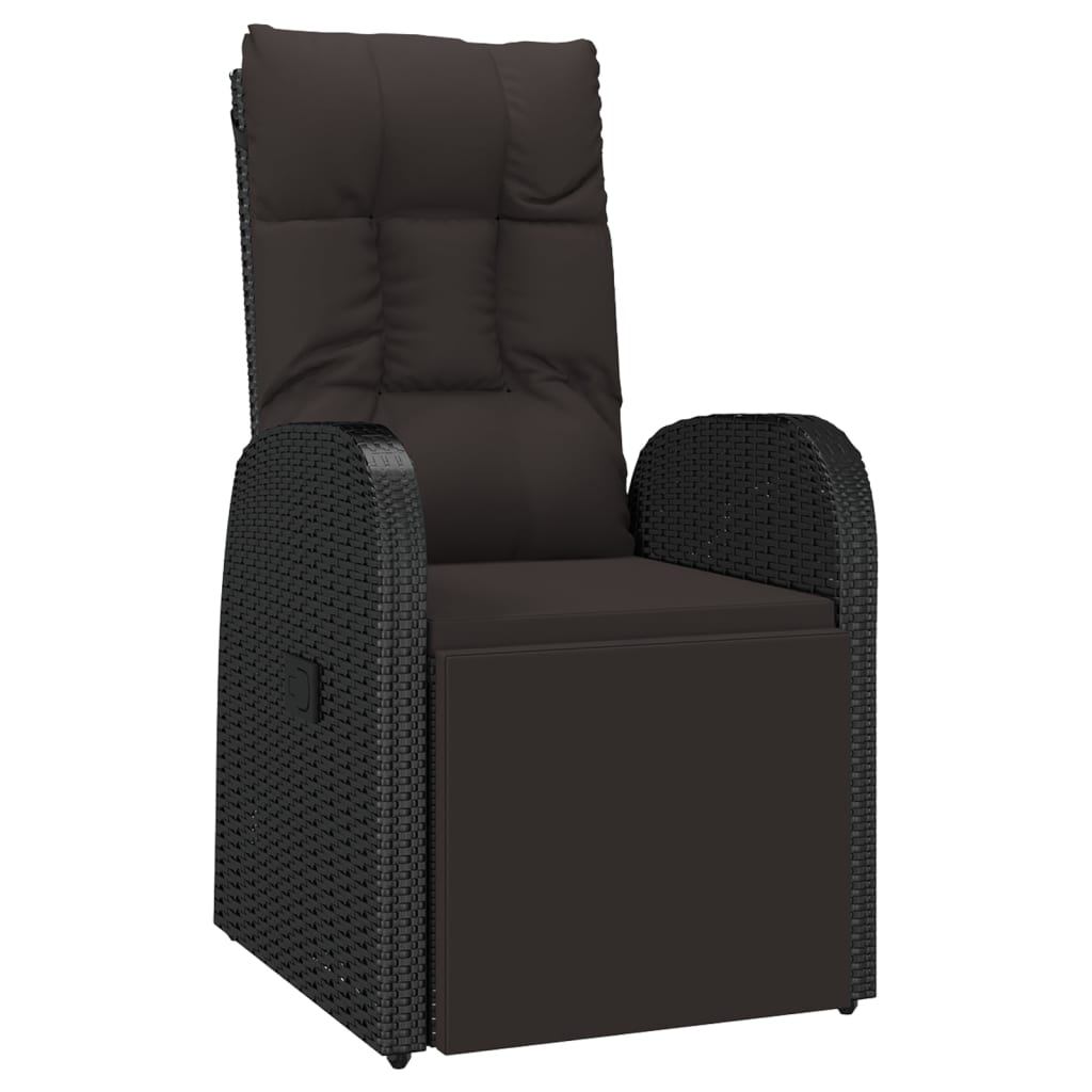 Ensemble de salon de jardin 2 pcs noir poly rotin et acacia