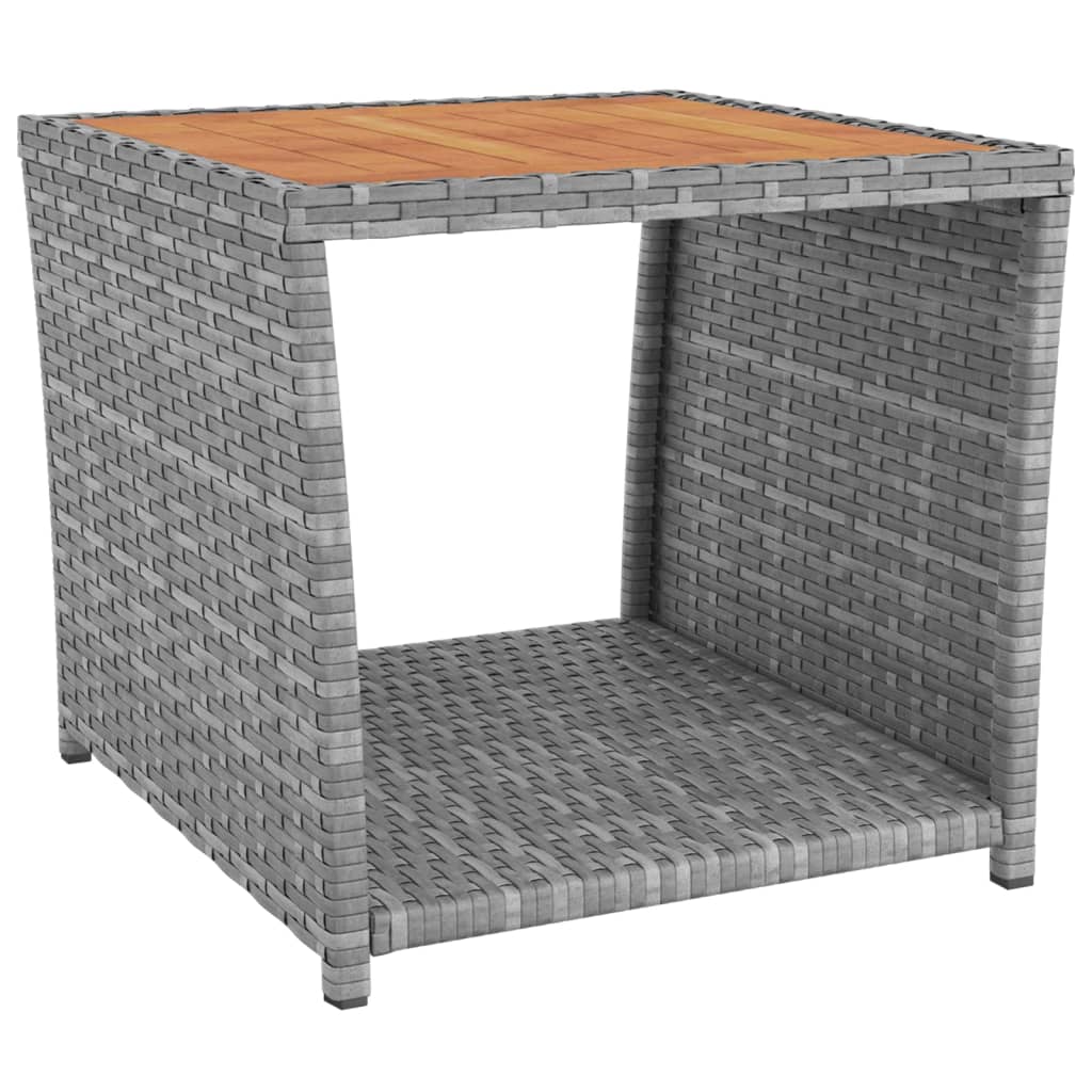 Ensemble de salon de jardin 3 pcs gris poly rotin et acacia