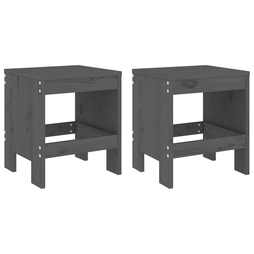 Ensemble de bistrot de jardin 3 pcs gris bois de pin massif