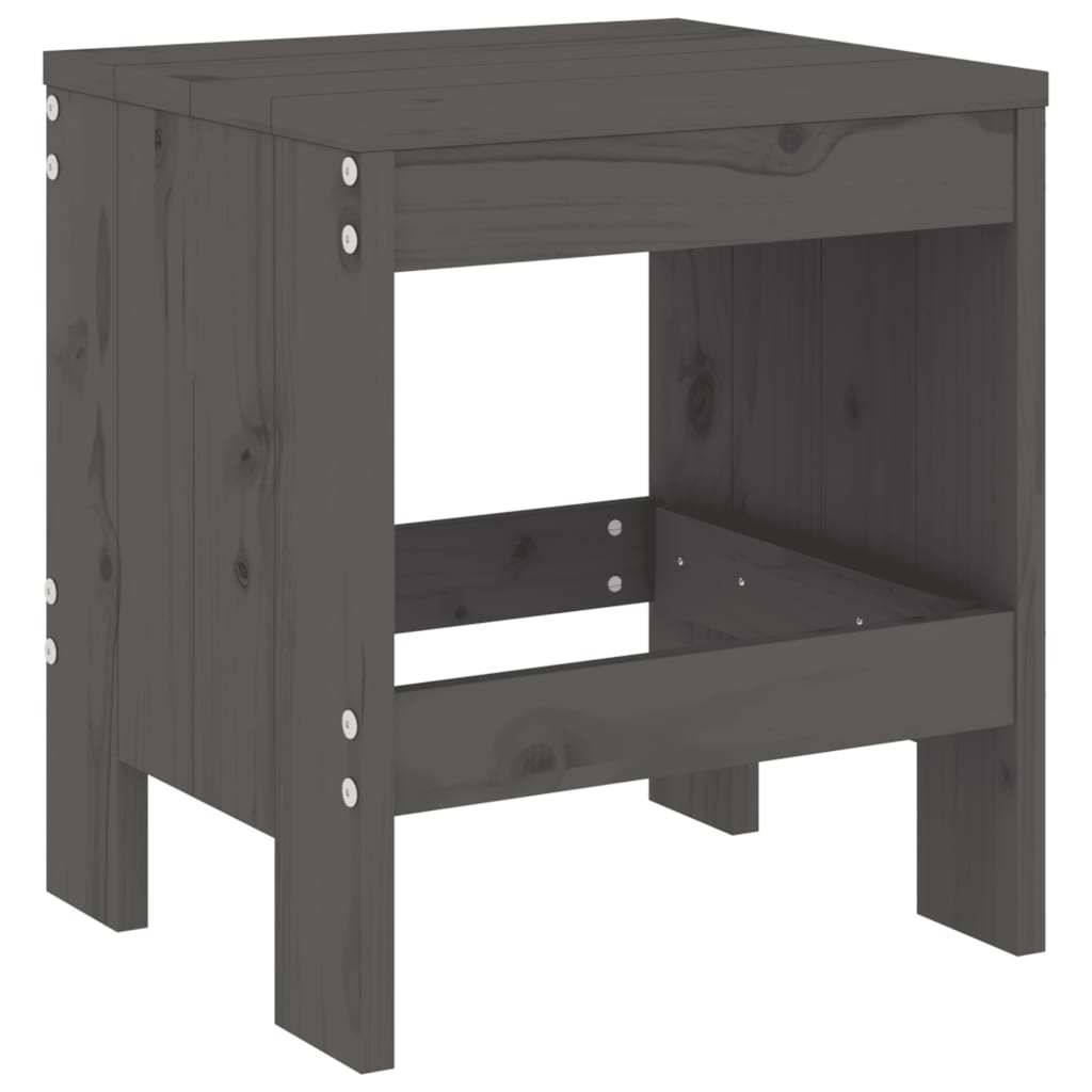 Ensemble de bistrot de jardin 3 pcs gris bois de pin massif