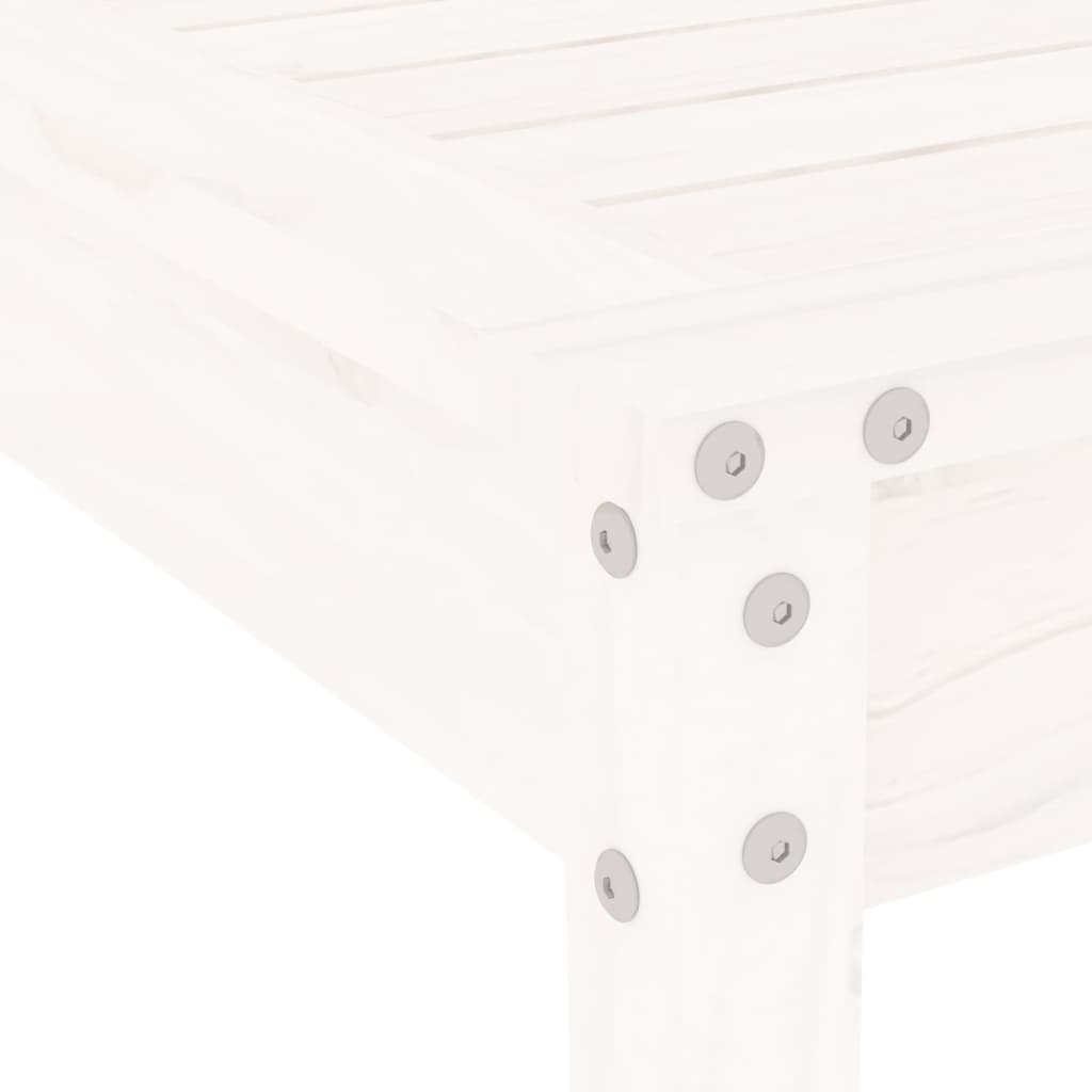 Ensemble à manger de jardin 5pcs blanc bois massif de pin