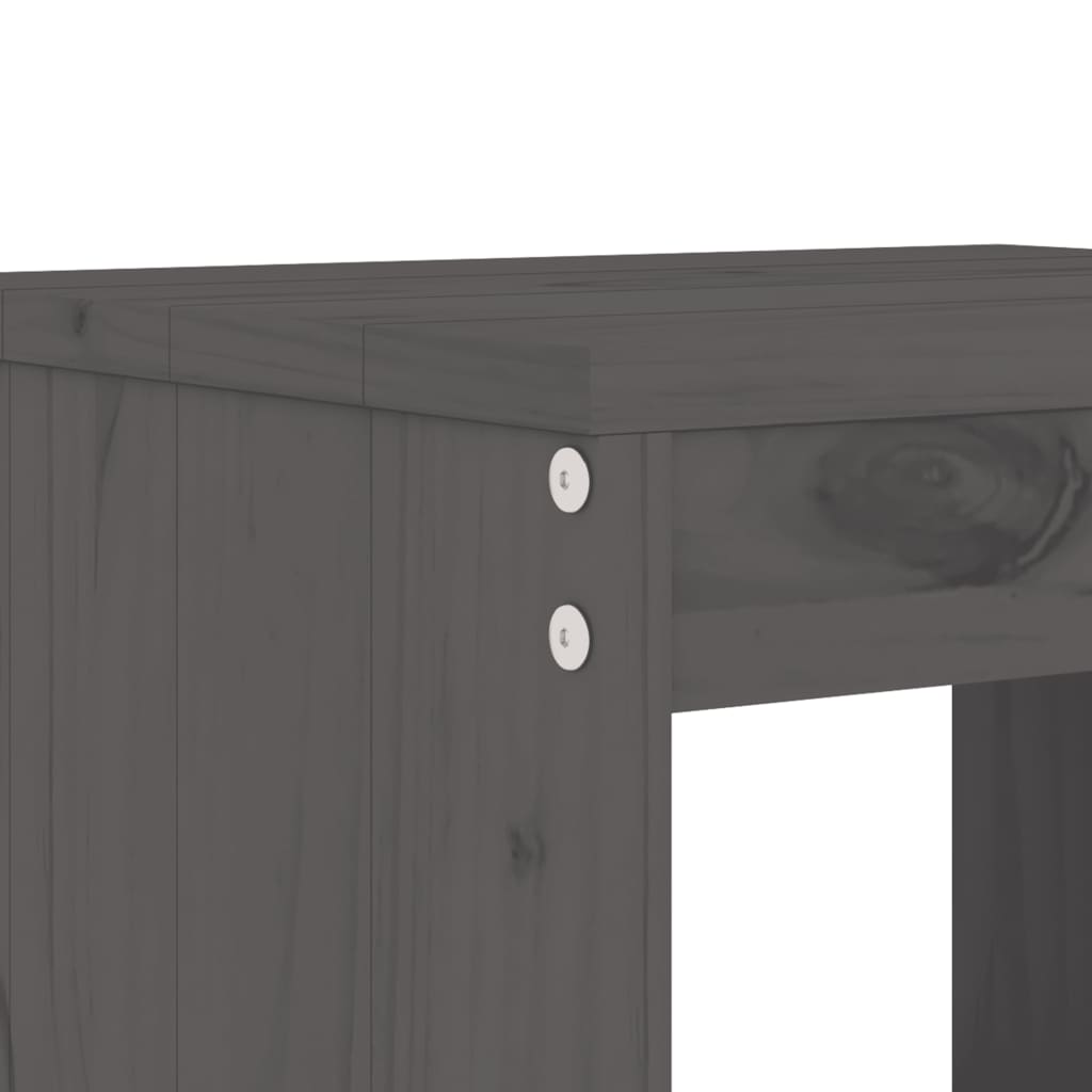 Ensemble de bar de jardin 3 pcs gris bois de pin massif
