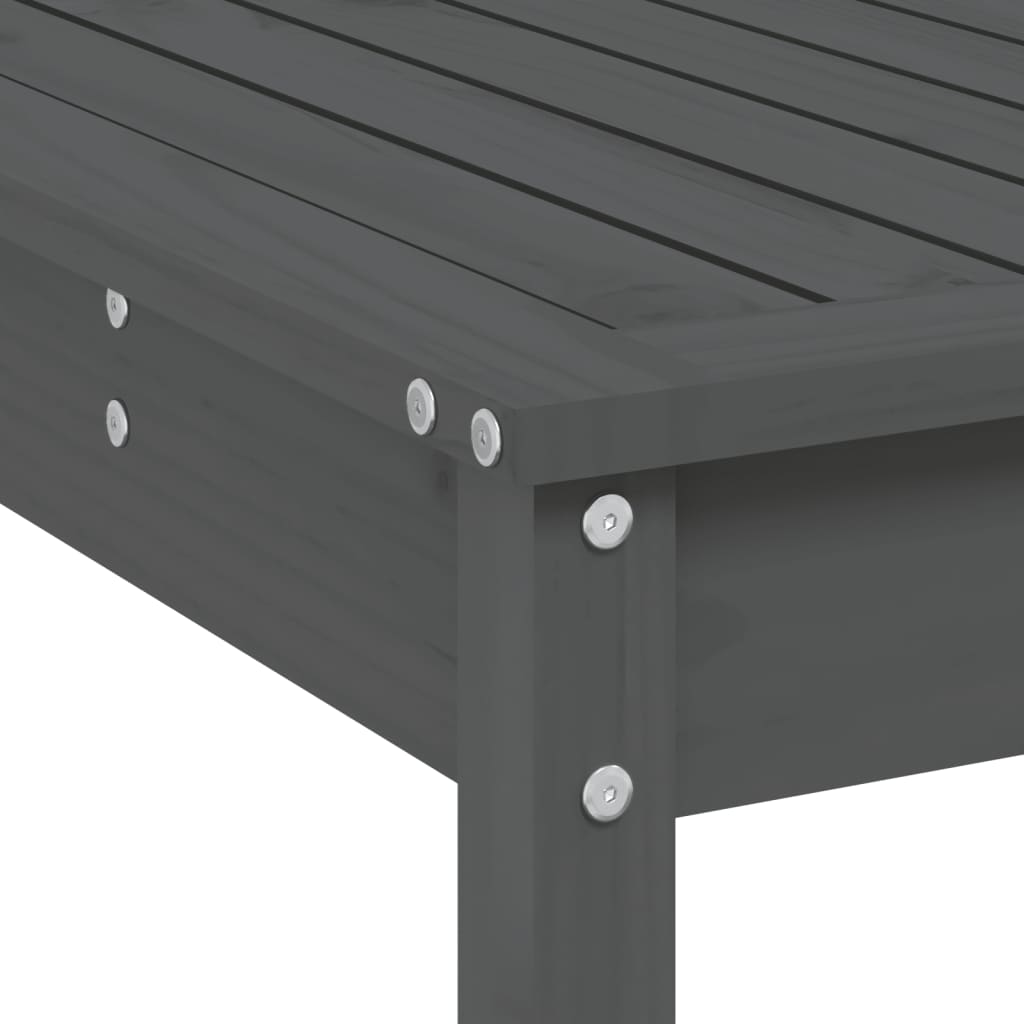 Ensemble de bar de jardin 3 pcs gris bois de pin massif