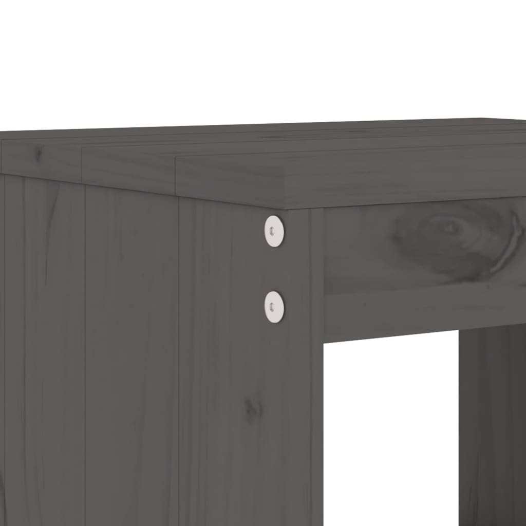 Ensemble de bar de jardin 5 pcs gris bois de pin massif