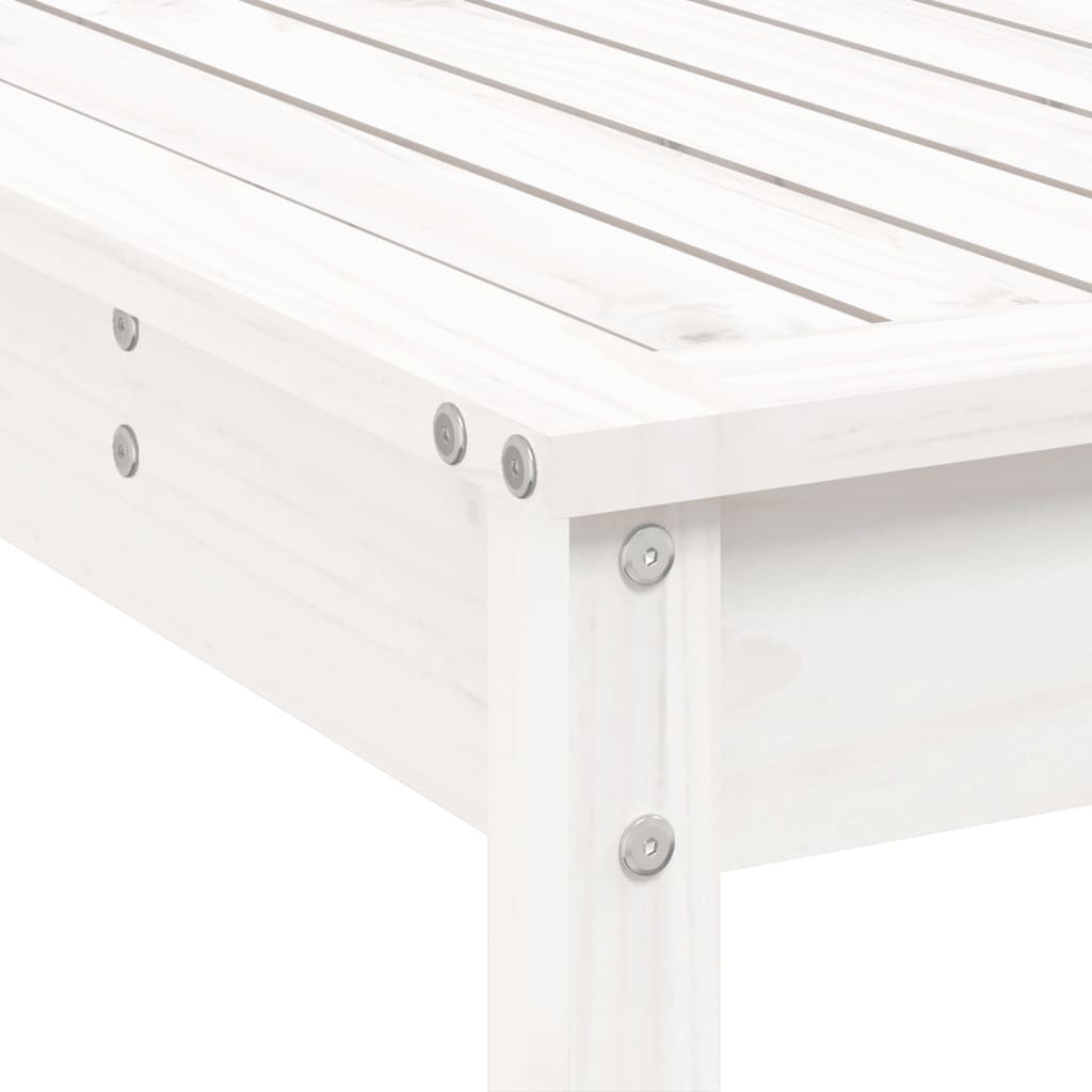 Ensemble de bar de jardin 7 pcs blanc bois de pin massif
