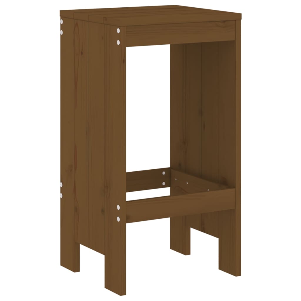 Ensemble de bar de jardin 7 pcs marron miel bois de pin massif