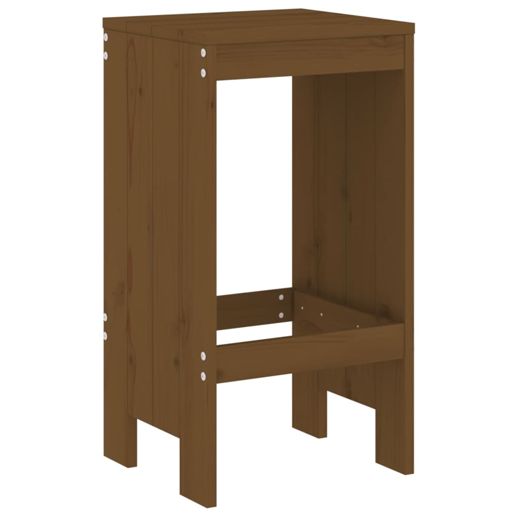 Ensemble de bar de jardin 9 pcs marron miel bois de pin massif