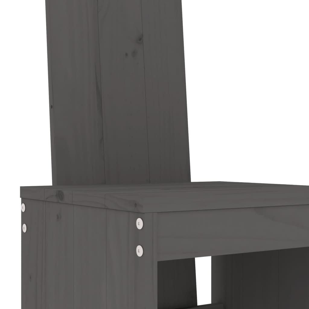 Ensemble de bar de jardin 5 pcs gris bois de pin massif