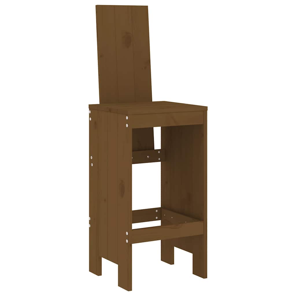 Ensemble de bar de jardin 5 pcs marron miel bois de pin massif