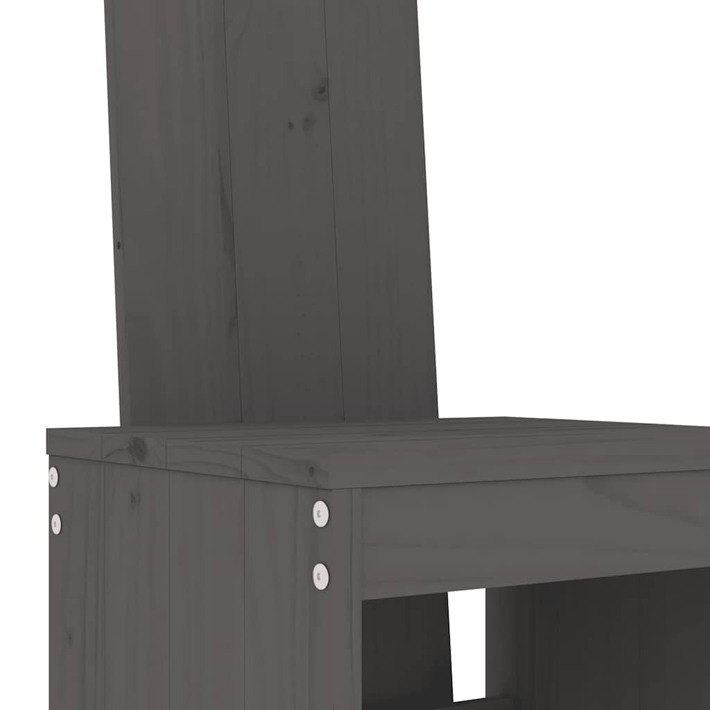 Ensemble de bar de jardin 7 pcs gris bois de pin massif