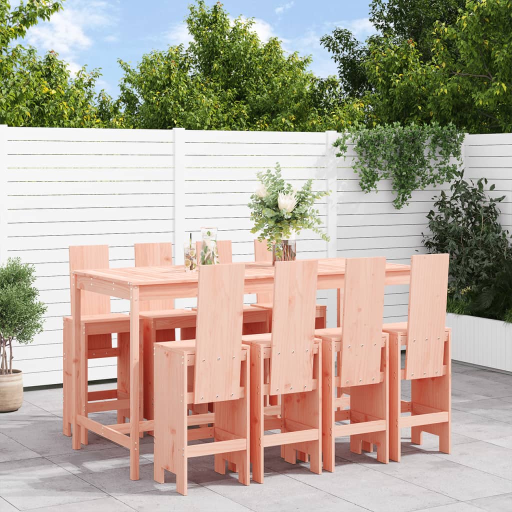 Ensemble de bar de jardin 9 pcs bois massif douglas