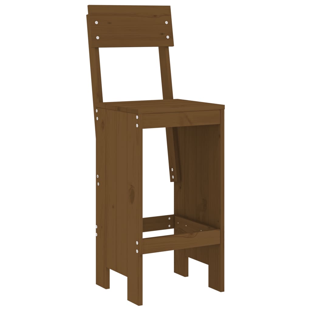 Ensemble de bar de jardin 5 pcs marron miel bois de pin massif