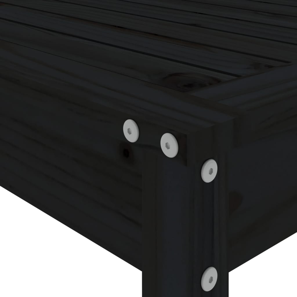 Ensemble de bar de jardin 5 pcs noir bois de pin massif