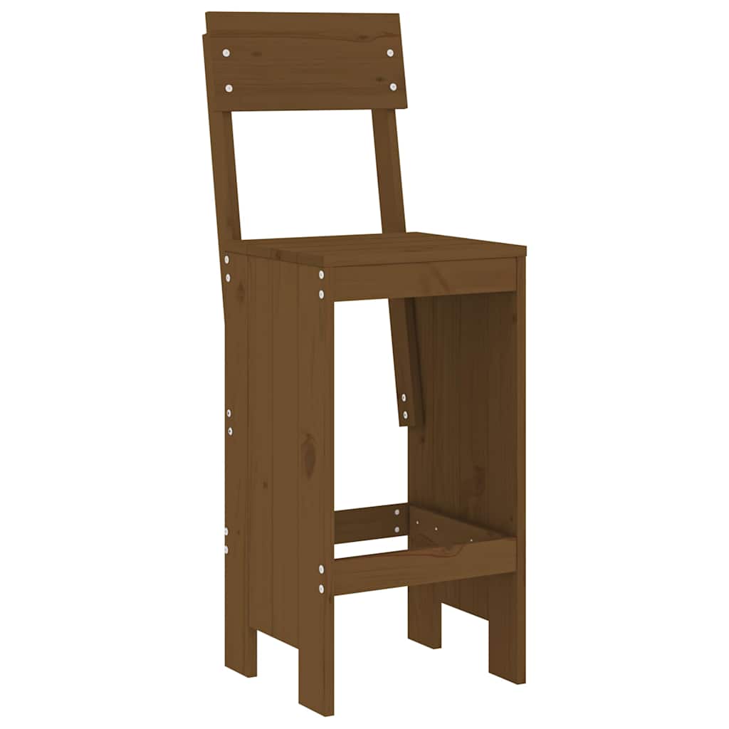 Ensemble de bar de jardin 5 pcs marron miel bois de pin massif