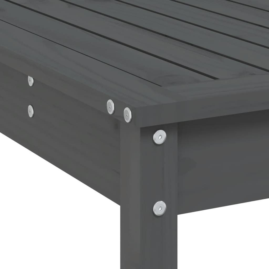 Ensemble de bar de jardin 7 pcs gris bois de pin massif