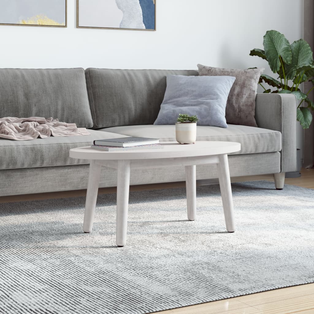 Dessus de table blanc 70x35x2,5 cm bois de pin massif ovale - XIOS