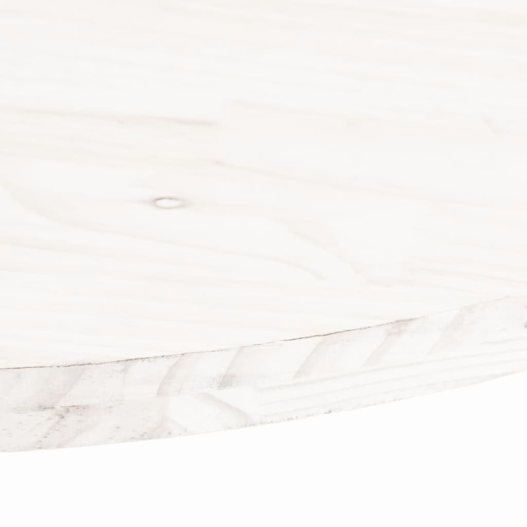 Dessus de table blanc 80x40x2,5 cm bois de pin massif ovale - XIOS